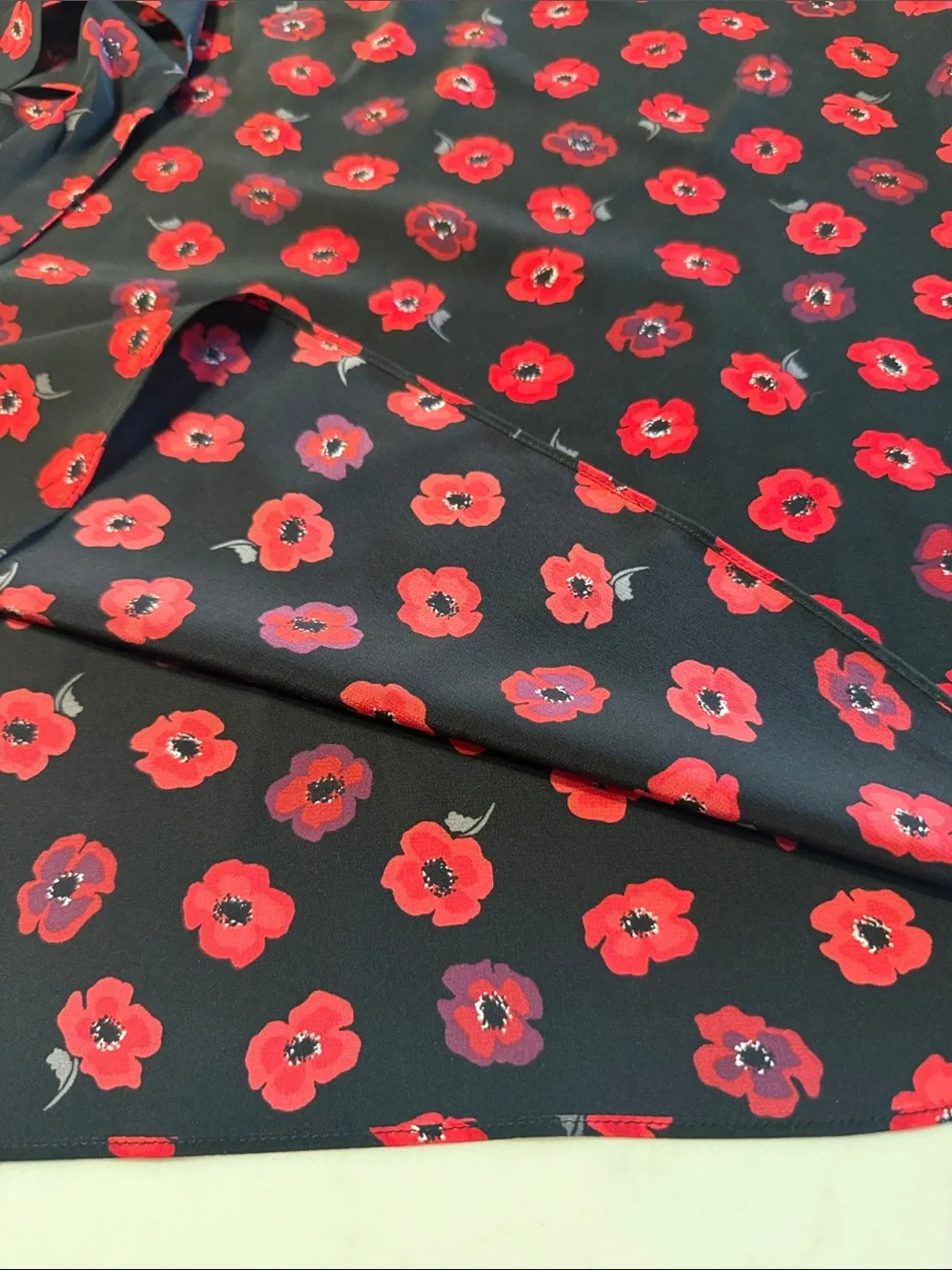 Kate Spade Silk Poppy Print Mini Shirtdress